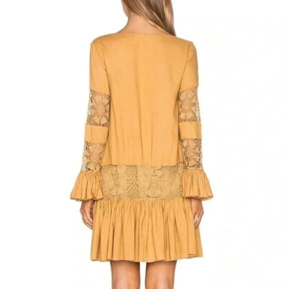 TULAROSA REVOLVE Women's Mini Dress Ruffle Long Sleeve Saffron Yellow Size XS - Picture 16 of 16